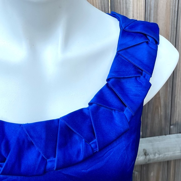 Donna Ricco Bright Royal Blue Satin Dress - Picture 3 of 6